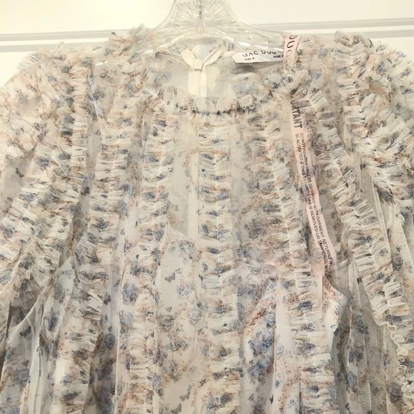 Mac Duggal Floral Ruffle Mini Dress size 10 - Picture 11 of 12